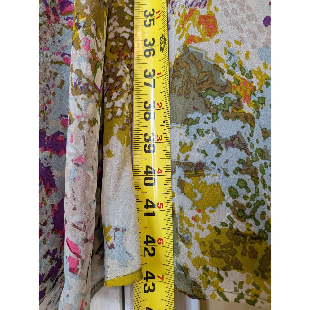 Kate Sylvester 100% Silk Abstract Floral Tie-Front Midi Dress Size Small Luxury - Picture 12 of 12